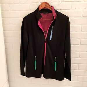 RIANI Track Jacket Full zip Sporty Blokecore Athletic Black pockets L